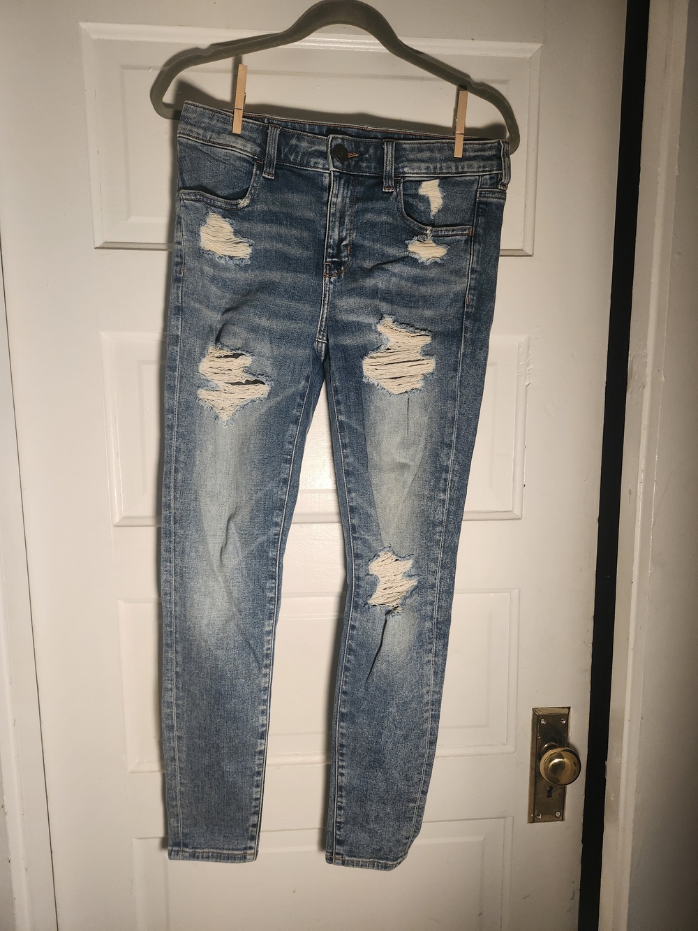 Ripped Light Blue Women's Skinny Jeans